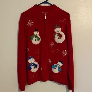 Classic Elements petite XLP Christmas sweater snowman